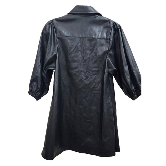 Dolce Cabo puff sleeve faux leather dress Color Black Size XS - Picture 5 of 14